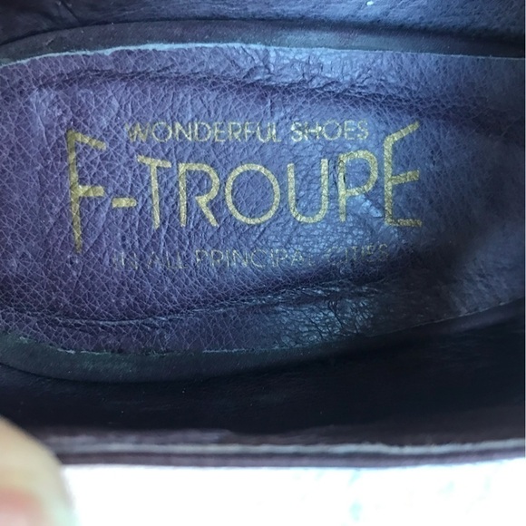 F-troupe lace up plum coloured heel shoe. Size 39. - Picture 5 of 7